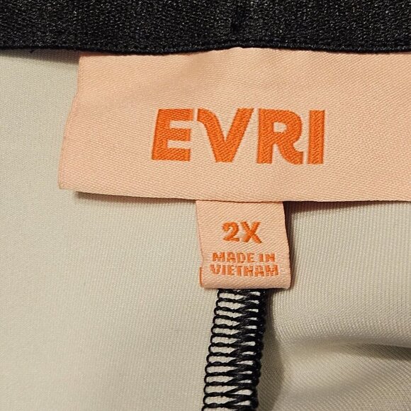 Evri Black Check Pull On Elastic Waist Skirt Plus Size 2x Nwt Career Work Ware - Picture 4 of 6